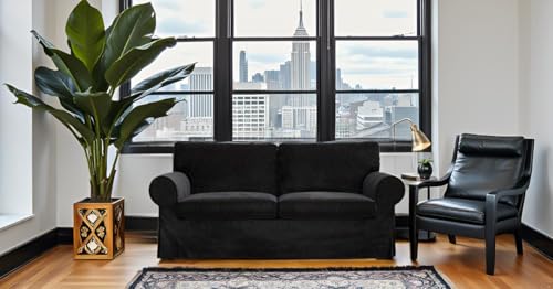 MASTERS OF COVERS Ektorp Loveseat (2 Seat) Cover Replacment Slipcover-Black - color: Loveseat Cover-black