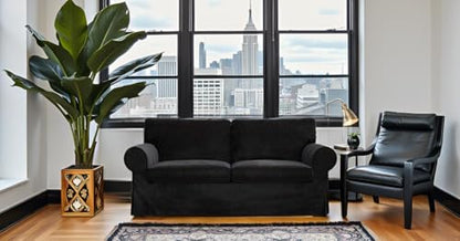 MASTERS OF COVERS Ektorp Loveseat (2 Seat) Cover Replacment Slipcover-Black - color: Loveseat Cover-black