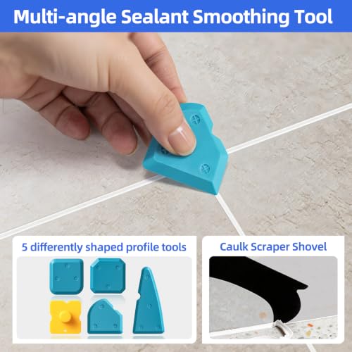 5‑in‑1 Caulking Tool, Silicone Caulking Tool & Caulk Remover Tool Kit