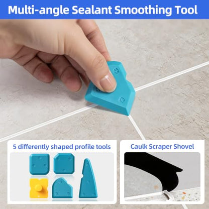 5‑in‑1 Caulking Tool, Silicone Caulking Tool & Caulk Remover Tool Kit