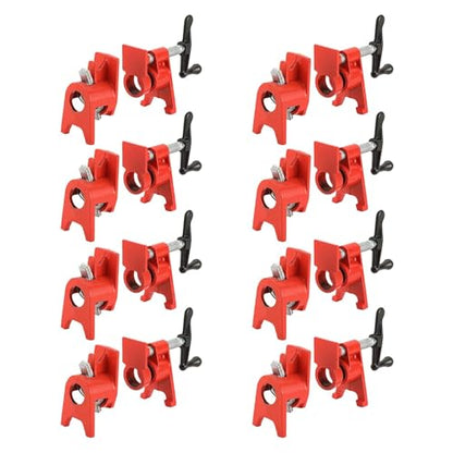 8 Pack 1/2" Wood Gluing Pipe Clamp Set with Unique Foot Design - style: 8pc, 1/2" with foot