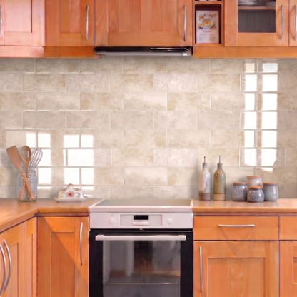 Thicker Design Peel and Stick Backsplash Tile，Self Adhesive Wall Tiles for Kitchen & Bathroom (10 Sheets, Beige) - color: Beige