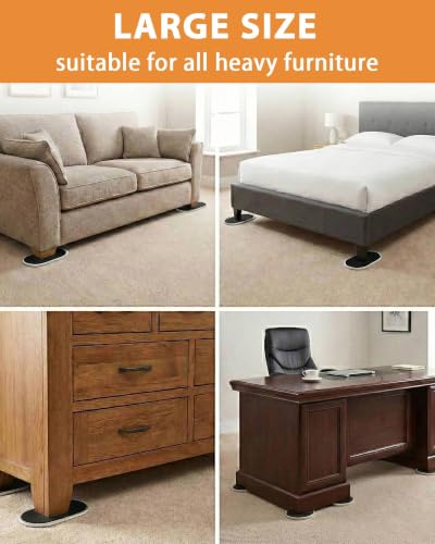 Extra Large Furniture Sliders for Carpet and Hardwood Floors, 8 Plastic - size: For Carpet - 8 PCS