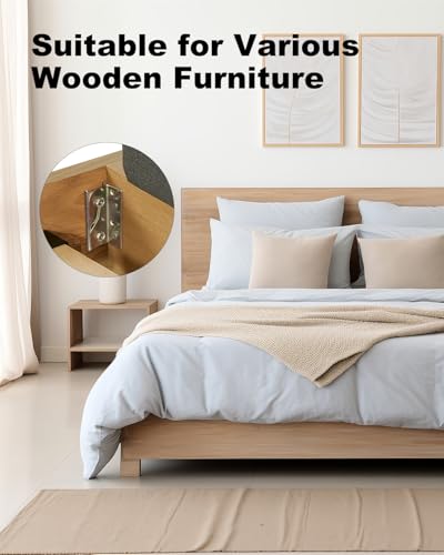 Bed Rail Bracket,Bed Frame Hardware Non-Mortise Bed Rail Fitting with Screw - size: 4 Sets