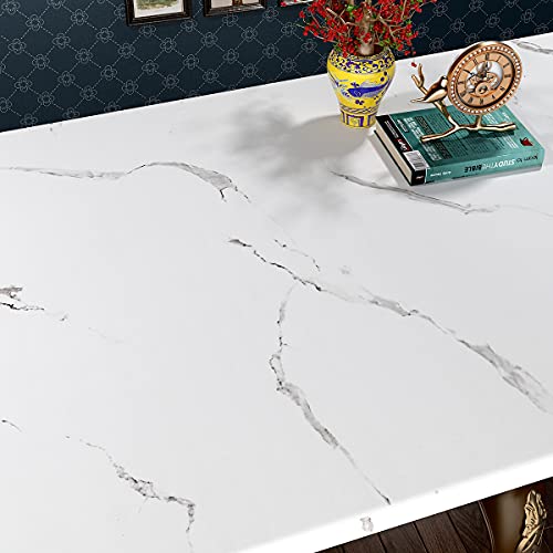FunStick 36" x 200" White Marble Countertop Contact Paper Waterproof Marble Wallpaper Peel and Stick Countertops for Kitchen Marble Adhesive Wall Paper for Furniture Table Desk Backsplash Removable - color: White Grey, size: 36" x 200"