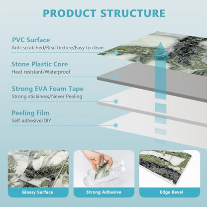 Vamos Tile 100-Pack Peel and Stick Backsplash Tile,3" x 6" Subway Tile - color: Ice Green