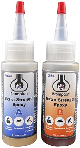 Brampton Extra Strength Epoxy, 20-Minute Work Life, Waterproof 2-Part Epoxy Glue Kit for Tile, Metal, Ceramic, Glass, Wood, Stone, Strong Bonding, Sandable, Paintable Resin, Easy 1:1 Mix, 4 oz - style: 4 FL OZ KIT