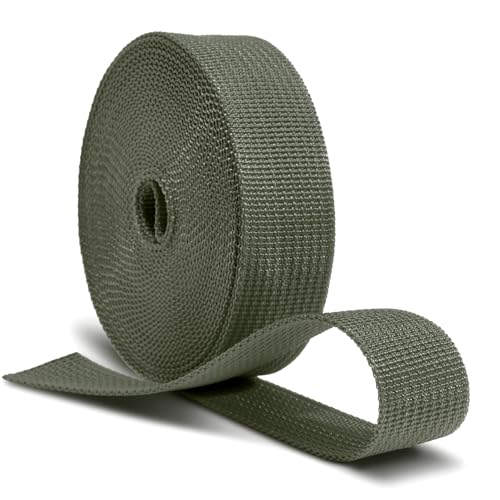 CooBigo 60 Yards Nylon Webbing 3/8" 3/4" 1" 1-1/2" Webbing 12 Rolls Webbing Strap for Bags Handles Making, DIY Crafting, Repairing,12 Colors - color: MilitaryGreen, size: 1"- 12 Yards