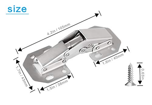 2-Pack Hidden Hinges for Cabinet Doors Frameless, Concealed Cabinet Hinges, 90 Degree Surface Mount Hinges - size: 2 Pack