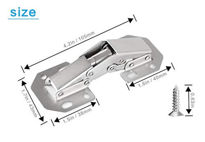 2-Pack Hidden Hinges for Cabinet Doors Frameless, Concealed Cabinet Hinges, 90 Degree Surface Mount Hinges - size: 2 Pack