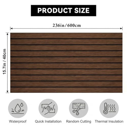 3D Wall Panels Peel and Stick – 15.74" x 236" PVC Faux Texture Wall Covering, Self Adhesive Waterproof DIY Accent Wall for Living Room, Bedroom, Sofa Background & Kitchen Backsplash, Covers 25.8 sq.ft - color: A, size: 15.7" x 236"