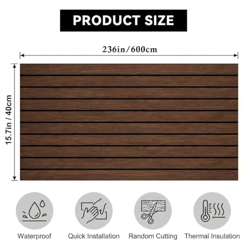 3D Wall Panels Peel and Stick – 15.74" x 236" PVC Faux Texture Wall Covering, Self Adhesive Waterproof DIY Accent Wall for Living Room, Bedroom, Sofa Background & Kitchen Backsplash, Covers 25.8 sq.ft - color: A, size: 15.7" x 236"
