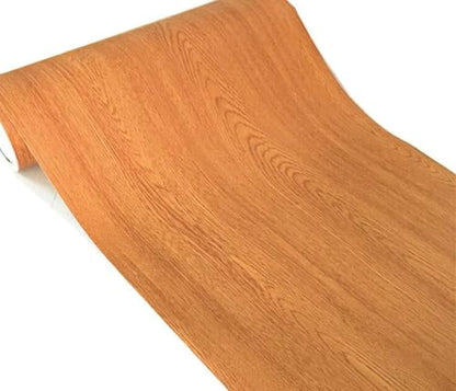 UPREDO Brown Wood Grain Adhesive Paper Wall Paper Vinyl Funitures Dresser Drawer Cabinet Sticker (15.8X79inch, Brown) - size: 15.8"W x 79"L