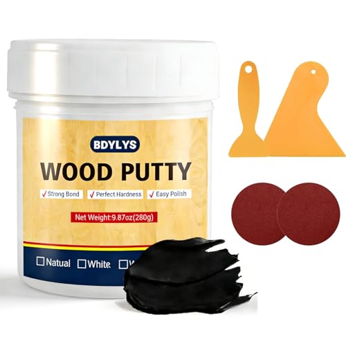 Black Wood Filler, 9.87 oz Wood Putty Furniture Repair Kit - color: Black