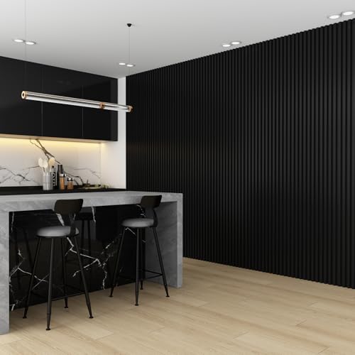 Slat Wall Panel 8-Pack, 118’’x6.1’’, Black - size: 118’’x6.1’’-Black