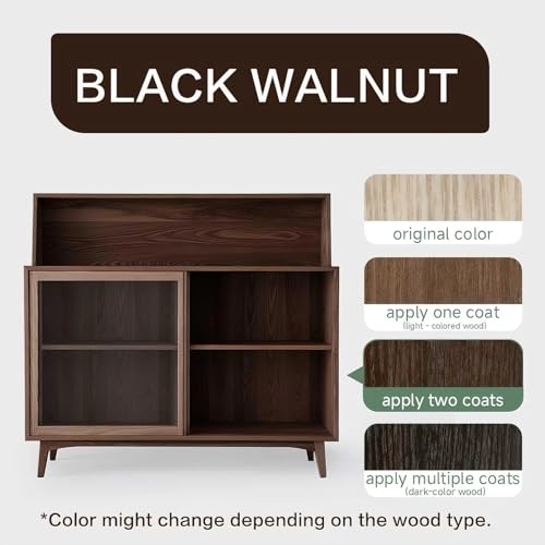 32 Oz Wood Stain and Sealer in One, Black Sandalwood, with Tools - color: Black/Walnut, size: 32 FL.OZ