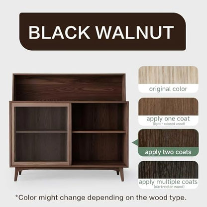 32 Oz Wood Stain and Sealer in One, Black Sandalwood, with Tools - color: Black/Walnut, size: 32 FL.OZ