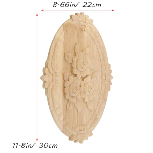 Antrader 2Pcs Unpainted Wood Carved Appliques for DIY,11.8"×8.66"(Style 19) - style: Style 19, Large Size