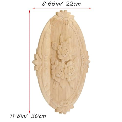 Antrader 2Pcs Unpainted Wood Carved Appliques for DIY,11.8"×8.66"(Style 19) - style: Style 19, Large Size