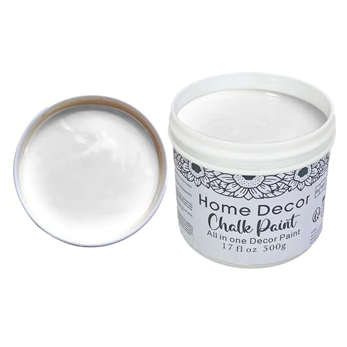 DGAGA 17OZ White Chalk Paint for Wood,Chalk Finish Furniture Paints,Craft Paint for Wood,Interior House Painting,Chalkboard Paints for DIY Home Decor,Table,Wall,Laminate,No Sanding - color: white