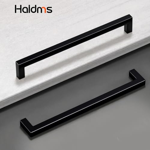 Haidms Black Cabinet Handles 10-1/16" Matte Black Cabinet Handles 30 Pack - color: Black, size: 10-1/16 Inch Hole Center