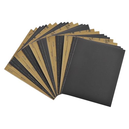 25 PCS 320 Grit Wet Dry Sandpaper, 9x11 Inch Silicon Carbide Sheets - style: Grit 320
