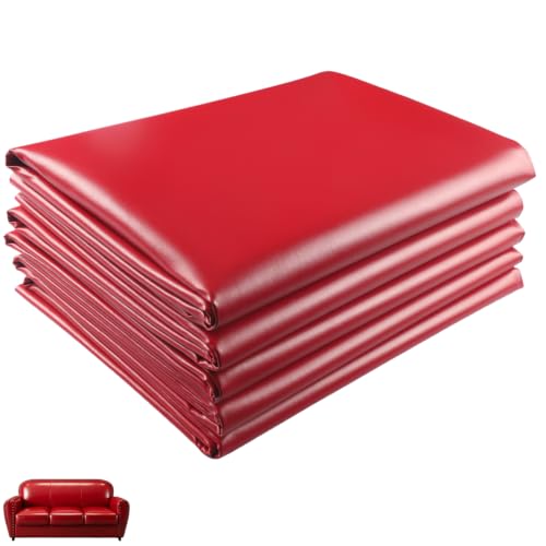 Picheng Vinyl Uholstery Faux Leather: 54" x 72" Soft Durable Marine Vinyl - color: Classic Red, size: 2Yard（54"x72"）