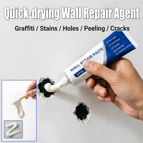 Wall Repair Paste - Drywall Repair Kit with Scraper,2‑Pack,White, Each 250g