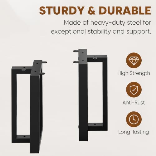 16 Inch Furniture Legs, Metal Coffee Table Legs Set of 2,Black - size: 16in