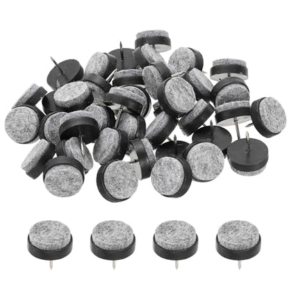 PATIKIL 24 mm Nail-on Felt Pads 40Pcs Round Felt Furniture Sliders Black - color: Black, size: 24 mm