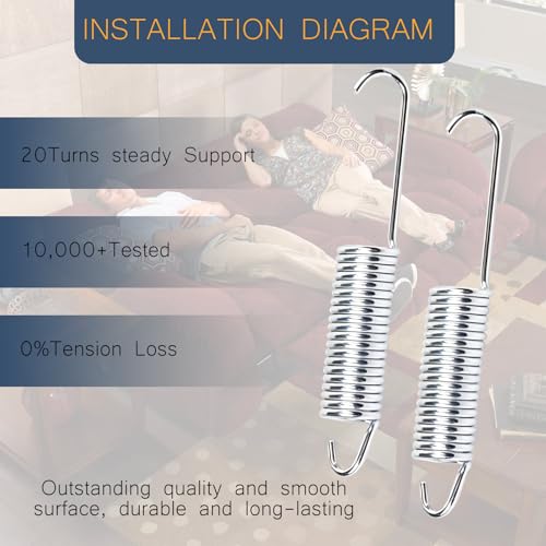 2 Pack 4-1/2 Inch Stainless Steel Recliner Chair Replacement Springs Parts - size: 4-1/2 Inch