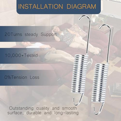 2 Pack 4-1/2 Inch Stainless Steel Recliner Chair Replacement Springs Parts - size: 4-1/2 Inch
