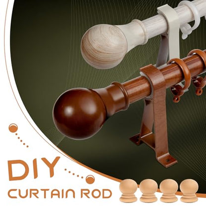 Pinkunn 30 Pcs Wood Drawer Knobs Finial Dowel Rod Unfinished, Classic Ball - style: Classic