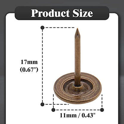 Piutouyar Bronze Flat Head Upholstery Tacks, 100 Pcs, 11mm x 17mm - size: style4