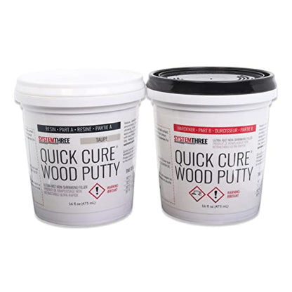 System Three Quick Cure Putty, Taupe, Quart Kit - color: Taupe, size: 1 Quart
