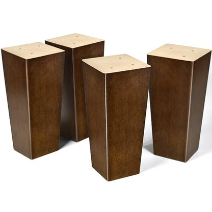 Wood Furniture Legs 6 inch Sofa Legs Square Couch Legs Universally Applicable Replacement Legs for Ottoman, Dresser, Easy to Install, Normal Size for U.S.Made and Other Furniture - size: 6 inch (4pcs) Universal (No hanger bolt)