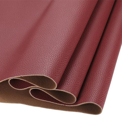DMiotech 1 Pack 14 Inch x 53 Inch Faux Leather Sheet Furniture Cover Soft Grain Maroon Red PU Leather Roll for Handmade DIY Craft Projects - color: Maroon Red