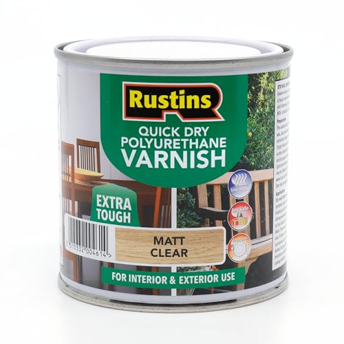 Rustins Quick Dry Polyurethane Varnish Matt Clear 250ml - color: Matt Clear, size: 250ml