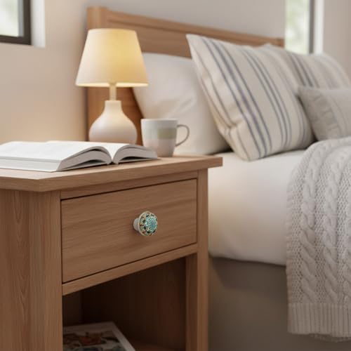 HUAMULAN Ceramic Knobs Boho Cabinet Pulls Drawer Door Handles 15 Pack - color: MZ936-6-15PCS