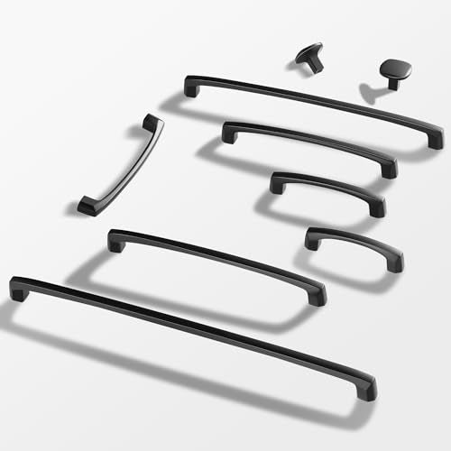 Lardmon 10 Pack 3.75 Inch(96mm) Hole Center Matte Black Modern Cabinet Pulls Solid Kitchen Cabinet Handles Hardware Bathroom Vanity Pulls Timeless Drawer Pulls Handles for Dresser - color: Matte Black, size: 3.75 Inch Hole Center, style: 10 Pack