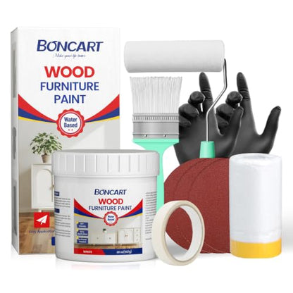 Boncart Wood Furniture Paint Kit - color: White, size: 20 Fl Oz (Pack of 1)