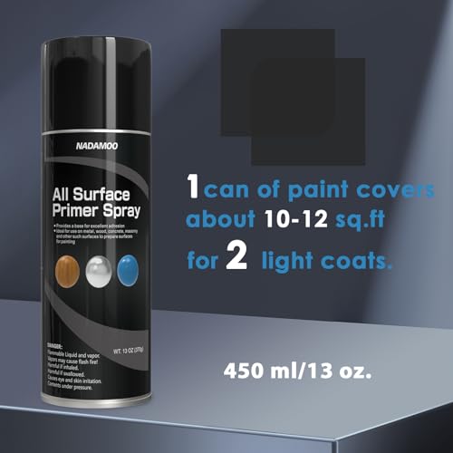 NADAMOO All Surface Primer Spray, Matte Black One-Part Epoxy Primer, 1 Can - color: Black, style: Pack of 1