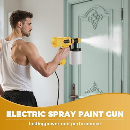 Paint Sprayer, 400W Electric Spray Gun with 5FT Cord, 900ML Tank for DIY