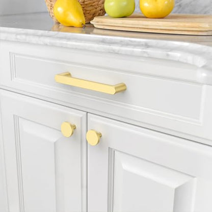 Amerdeco 10 Pack ZH0005MGP Brushed Gold Cabinet Pulls 5" - color: Brushed Gold, size: 5" hole center