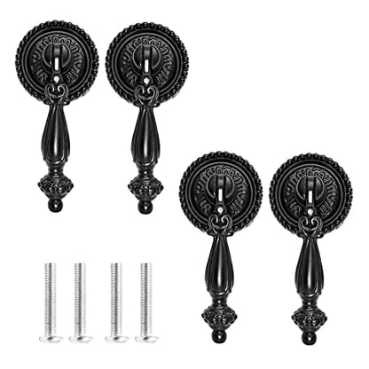 Biaungdo 4 Pack Antique Cabinet Pulls, Black Antique Pull Handles - color: Black