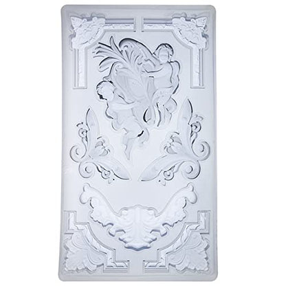 Art Mold for Polyclay Air Dry Clay Plaster, Border Frame with Cupids - color: Border, Frame, Cupids