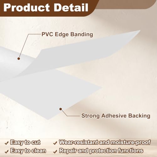 uxcell PVC Edge Banding Tape 2" Gloss White Peel Stick Edging Trim - color: Gloss White, size: 2"