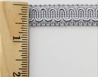 1/2" Scroll Braid Gimp with Backing - 10 Continuous Yards - Gray - color: Gray