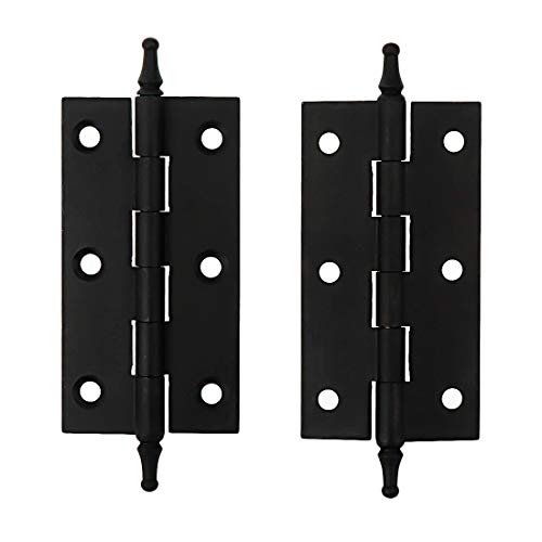 3 Inch Folding Butt Hinges, Brushed Bronze, 2Pcs - color: Matte Black, size: 3 Inches