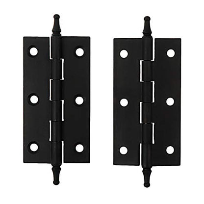 3 Inch Folding Butt Hinges, Brushed Bronze, 2Pcs - color: Matte Black, size: 3 Inches